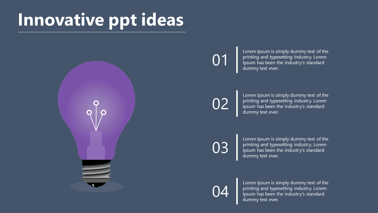 Innovative PPT Ideas and Google slides-Bulb Design